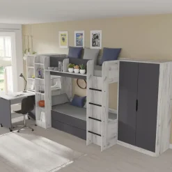 Homlando Rek met bureau Samoa-Fuji 165cm craft wit / grafiet Clearance