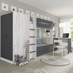 Homlando Rek met bureau Samoa-Fuji 165cm craft wit / grafiet Clearance