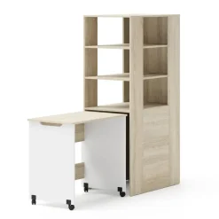 Homlando Rek met bureau Samoa-Fuji 165cm sonoma eik / mat wit Outlet