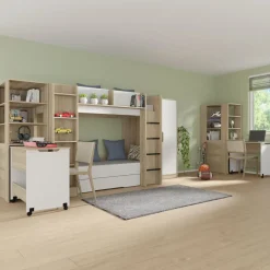 Homlando Rek met bureau Samoa-Fuji 165cm sonoma eik / mat wit Outlet