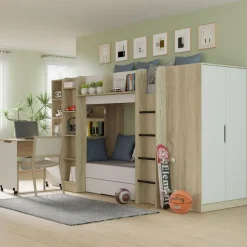 Homlando Rek met bureau Samoa-Fuji 165cm sonoma eik / mat wit Outlet