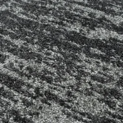 Muratap Relax Oslo - Laagpolig Effen Vloerkleed - Zwart Grijs - 200 CM ROND Clearance