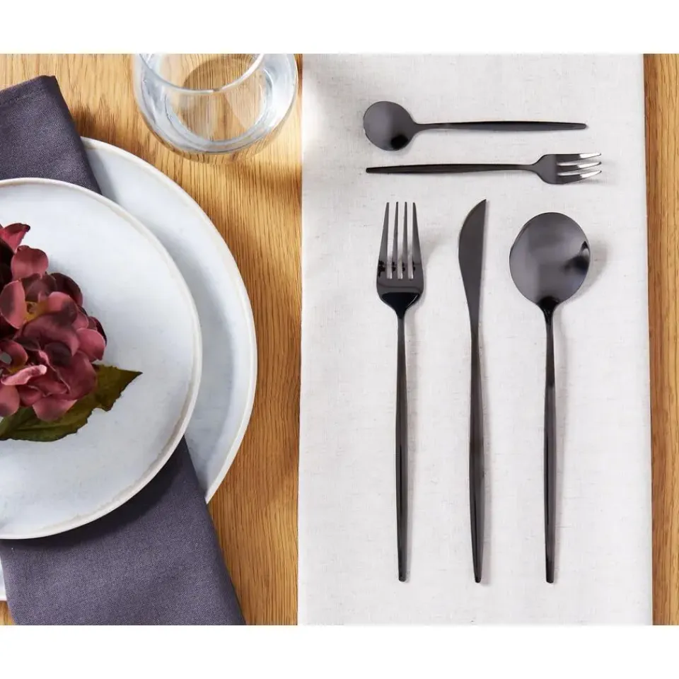 Beliani RIGATONI - Bestekset - Zwart - Roestvrij staal Best