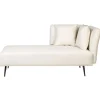 Beliani RIOM - Chaise longue - Wit - Rechtszijdig - Stof Clearance