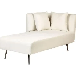 Beliani RIOM - Chaise longue - Wit - Rechtszijdig - Stof Clearance