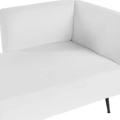 Beliani RIOM - Chaise longue - Wit - Rechtszijdig - Stof Clearance