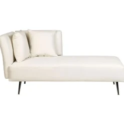 Beliani RIOM - Chaise longue - Wit - Linkszijdig - Stof Discount