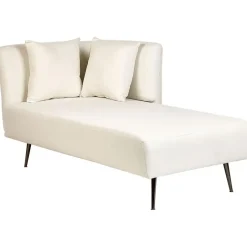 Beliani RIOM - Chaise longue - Wit - Linkszijdig - Stof Discount