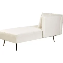 Beliani RIOM - Chaise longue - Wit - Linkszijdig - Stof Discount