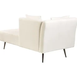 Beliani RIOM - Chaise longue - Wit - Linkszijdig - Stof Discount