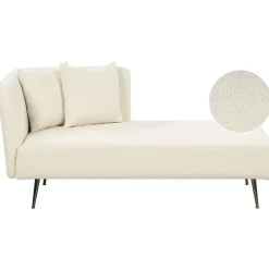 Beliani RIOM - Chaise longue - Wit - Linkszijdig - Bouclé Discount