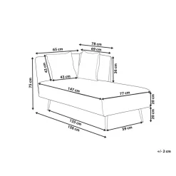 Beliani RIOM - Chaise longue - Wit - Linkszijdig - Bouclé Discount