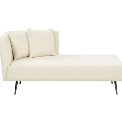 Beliani RIOM - Chaise longue - Wit - Linkszijdig - Bouclé Discount