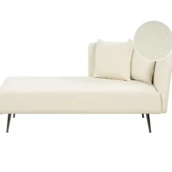 Beliani RIOM - Chaise longue - Wit - Rechterzijde - Bouclé