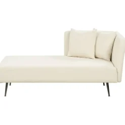 Beliani RIOM - Chaise longue - Wit - Rechterzijde - Bouclé