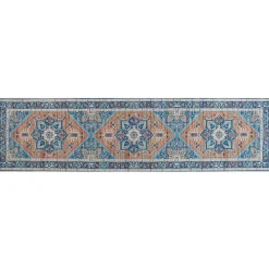 Beliani RITAPURAM - Laagpolig vloerkleed - Blauw - 80 x 300 cm - Polyester Best