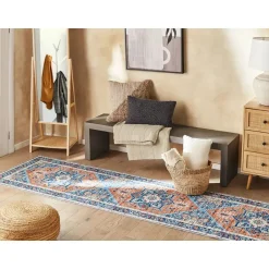 Beliani RITAPURAM - Laagpolig vloerkleed - Blauw - 80 x 300 cm - Polyester Best