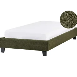 Beliani ROANNE - Eenpersoonsbed - Donkergroen - 90 x 200 cm - Bouclé Clearance