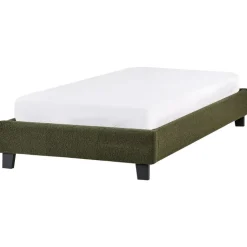 Beliani ROANNE - Eenpersoonsbed - Donkergroen - 90 x 200 cm - Bouclé Clearance