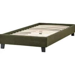 Beliani ROANNE - Eenpersoonsbed - Donkergroen - 90 x 200 cm - Bouclé Clearance