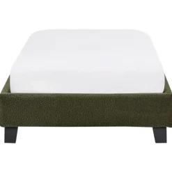 Beliani ROANNE - Eenpersoonsbed - Donkergroen - 90 x 200 cm - Bouclé Clearance