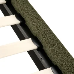 Beliani ROANNE - Eenpersoonsbed - Donkergroen - 90 x 200 cm - Bouclé Clearance