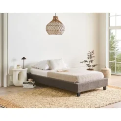 Beliani ROANNE - Eenpersoonsbed - Taupe - 90 x 200 cm - Bouclé Outlet