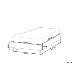 Beliani ROANNE - Eenpersoonsbed - Taupe - 90 x 200 cm - Bouclé Outlet