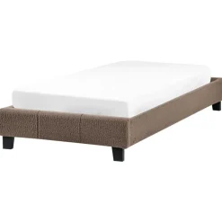 Beliani ROANNE - Eenpersoonsbed - Taupe - 90 x 200 cm - Bouclé Outlet