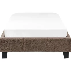 Beliani ROANNE - Eenpersoonsbed - Taupe - 90 x 200 cm - Bouclé Outlet