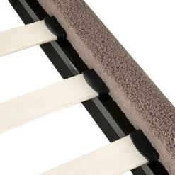 Beliani ROANNE - Eenpersoonsbed - Taupe - 90 x 200 cm - Bouclé Outlet