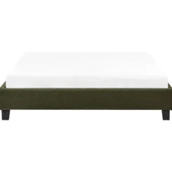 Beliani ROANNE - Tweepersoonsbed - Donkergroen - 140 x 200 cm - Bouclé Outlet