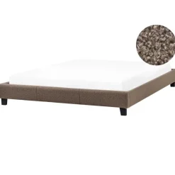 Beliani ROANNE - Tweepersoonsbed - Taupe - 180 x 200 cm - Bouclé New