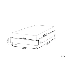Beliani ROANNE - Tweepersoonsbed - Taupe - 140 x 200 cm - Bouclé New