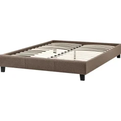 Beliani ROANNE - Tweepersoonsbed - Taupe - 140 x 200 cm - Bouclé New