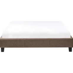 Beliani ROANNE - Tweepersoonsbed - Taupe - 140 x 200 cm - Bouclé New