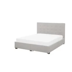 Beliani ROCHELLE - Bed opbergruimte - Lichtgrijs - 140 x 200 cm - Polyester Discount