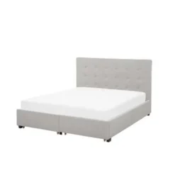 Beliani ROCHELLE - Bed opbergruimte - Lichtgrijs - 140 x 200 cm - Polyester Discount