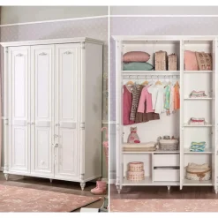 Leen Bakker Romantic 3 deurs kledingkast meisjes kamer Outlet