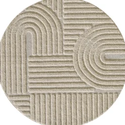 Muratap Rond Modern Japandi Vloerkleed - Beige - Boho Scandinavisch - Ø160 cm Laagpolig Sale