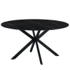 Dimehouse Ronde eettafel Yuna Ø150 cm marmerlook zwart - Stoneware - Zwart Best