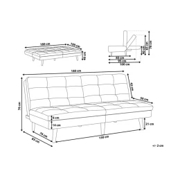 Beliani RONNE - Slaapbank 3-zits - Zwart - Polyester Hot