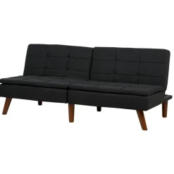 Beliani RONNE - Slaapbank 3-zits - Zwart - Polyester Hot