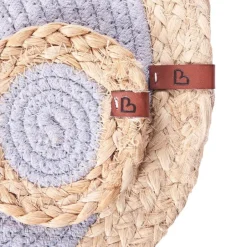 Leen Bakker ROSELLA - Set 12 placemats en onderzetters - Grijs/Natuurlijk - Jute Discount