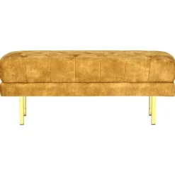 Beliani ROSEVILLE - Bankje - Geel - Fluweel New