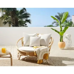 Beliani ROSSANO - Ligstoel - Natuurlijk - Rotan Discount