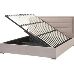 Beliani ROUEN - Bed met opbergruimte - Beige - 180 x 200 cm - Fluweel Sale