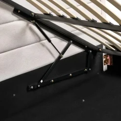 Leen Bakker ROUEN - Bed met opbergruimte - Lichtbeige - 160 x 200 cm - Polyester Best