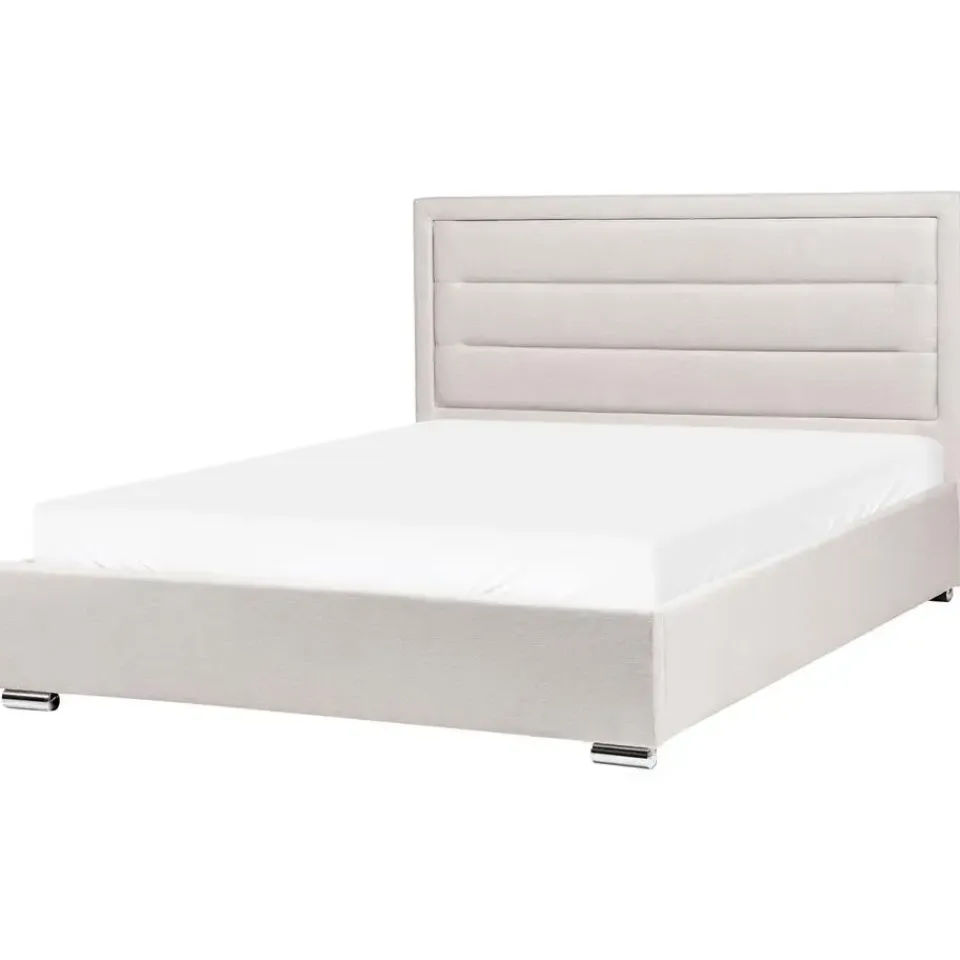 Leen Bakker ROUEN - Bed met opbergruimte - Lichtbeige - 160 x 200 cm - Polyester Best