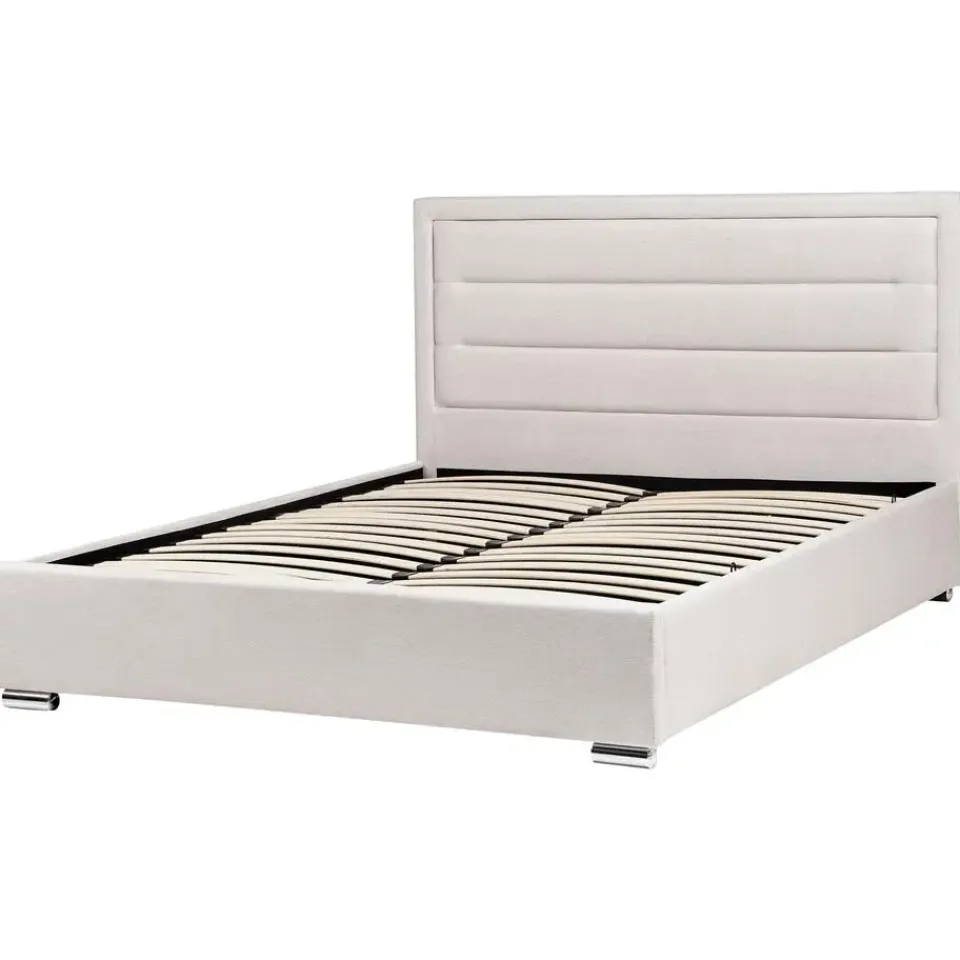 Leen Bakker ROUEN - Bed met opbergruimte - Lichtbeige - 160 x 200 cm - Polyester Best